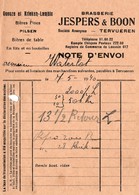 BRASSERIE JESPER &BOON - GUEUZE ET KRIEKEN-LAMBIC - PILSEN - TERVUEREN  LE 07 JUIN 1940. - Levensmiddelen