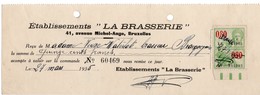 ETABLISSEMENTS ' LA BRASSERIE ' AVENUE MICHEL-ANGE - BRUXELLES - 27 MARS 1935. - Alimentaire