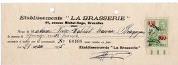 ETABLISSEMENTS ' LA BRASSERIE ' AVENUE MICHEL-ANGE - BRUXELLES - 27 MARS 1935. - Food
