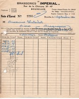 BRASSERIE IMPERIAL - BRUXELLES - BRAQUEGNIES - LE 03 SEPTEMBRE 1940 - Alimentos