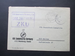 DDR 1967 ZKD VEB Zementwerke Bernburg 4352 Nienburg Nach Meißen Mit Tagesstempel - Covers & Documents