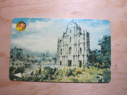 GPT Phonecard,8MACB Painting Of St Paulo Church,used, Single Card From A Set Of 3 - Macao