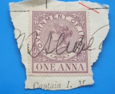 GOVERNEMENT OF INDIA Tax Stamp Service Ex English Colony Cancellation Stamp Of The Consul-Timbre Fiscal Consulat Service - 1854 Britische Indien-Kompanie