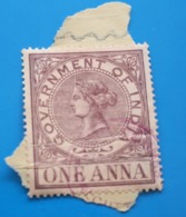 GOVERNEMENT OF INDIA Tax Stamp Service Ex English Colony Cancellation Stamp Of The Consul-Timbre Fiscal Consulat Service - 1854 Compañia Británica De Las Indias