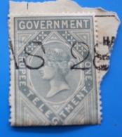 GOVERNMENT OF INDIA Tax Stamp Service Ex English Colony Cancellation Stamp Of The Consul-Timbre Fiscal Consulat Service - 1854 Britische Indien-Kompanie
