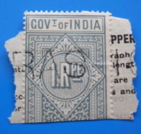 GOVERNMENT OF INDIA Tax Stamp Service Ex English Colony Cancellation Stamp Of The Consul-Timbre Fiscal Consulat Service - 1854 East India Company Administration