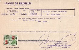 BANQUE DE BRUXELLES - GENAPPE - LOUPOIGNE - LA LOUVIERE - 09 JANVIER 1935. - Bank & Versicherung