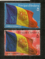 ANDORRA. Drapeau D'Andorre.« Virtus Unita Fortior ». Deux Timbres Neufs ** Differents. AND.ESP - Nuevos