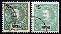 !										■■■■■ds■■ Funchal 1898 AF#27ø King Carlos Mouchon New Colors 15 VARIETIES (x12959) - Funchal