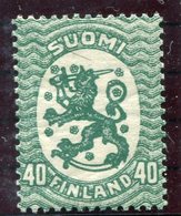 FINLAND 1927 Lion Definitive 40 P. With Swastika Wmk Perf. 14 Type II MNH / **.  Michel 116 X A II - Unused Stamps