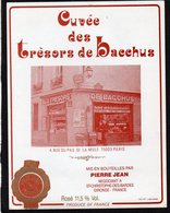 ETIQUETTE VIN CUVEE DES TRESORS DE BACCHUS 4 RUE DU PAS DE LA MULE PARIS - Sonstige & Ohne Zuordnung