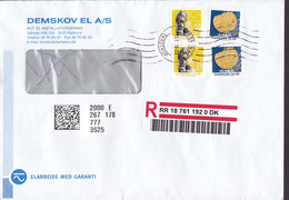 Denmark Registered Einschreiben TERMINAL TAASTRUP 2019 Cover Brief Viking Wiking Coin Münze Pieces NON Réclamé Label - Cartas & Documentos