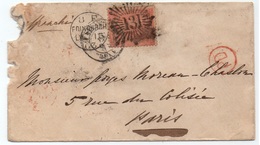 EDINBURGH - SCOTLAND - QV / 1863 BRUNSWICK STAR ON COVER TO FRANCE (ref 5702) - Covers & Documents