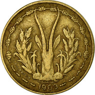 Monnaie, West African States, 5 Francs, 1969, TB+, Aluminum-Nickel-Bronze, KM:2a - Côte-d'Ivoire