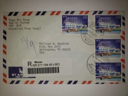 G)2007 MACAO, NAVY TERMINAL, BUILDING-DOCK, AIRMAIL CIRCULATED COVER VIA HONG KING TO VIRGINA, USA, XF - Covers & Documents