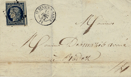 1852- Lettre De ST SERNIN-S-RANCE  ( Aveyron ) Cad T15 Affr. N°4 ( 3 Marges ) Oblit. P C 3277 - 1849-1876: Klassieke Periode