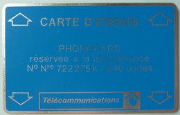 FRANCE - Landis & Gyr - CARTE D'ESSAIS - Specimen - RRRR - Phonecards: Internal Use