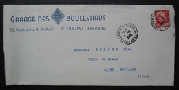 Clermont Ferrand 1948 Renault Garage Des Boulevards 53 Bd J.B. Dumas , Avec Correspondance - 1921-1960: Période Moderne