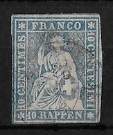 1854-1862 Helvetia (ungezähnt) → Schwarzer Kreisstempel    ►SBK-23G.2.01 Klischeefehler "Komet" / CHF 430.- Vollrandig◄ - Gebraucht