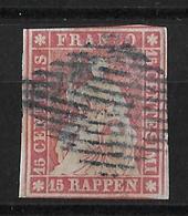 1854-1862 Helvetia (ungezähnt) → Blaue Rautenentwertung        ►SBK-24A3 / CHF 240.- Voll Bis Weissrandig◄ - Gebraucht