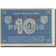 Billet, Allemagne, Baden, 10 Pfennig, 1947, KM:S1002a, SPL - Sonstige & Ohne Zuordnung