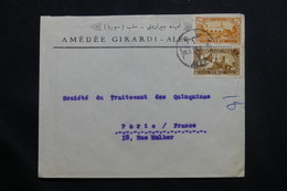 SYRIE - Enveloppe Commerciale De Alep Pour Paris En 1939, Affranchissement Plaisant - L 55014 - Lettres & Documents