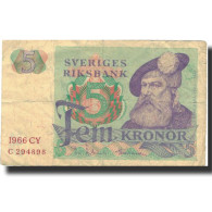 Billet, Suède, 5 Kronor, 1966, 1966, KM:51a, TB - Sweden