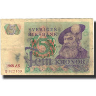 Billet, Suède, 5 Kronor, 1968, 1968, KM:51a, B - Suède
