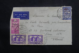 SYRIE - Devant D'enveloppe De Alep Pour Paris En 1945 Par Avion, Affranchissement Plaisant Dont Surchargés - L 55026 - Lettres & Documents