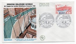 1983--FDC--Exposition Philatélique Nationale De Marseille......cachet  MARSEILLE - 13.......à Saisir - 1980-1989