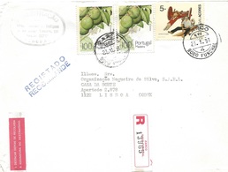 TIMBRES - STAMPS- LETTRE RECOMMANDÉ - MARCOPHILIE - PORTUGAL - CACHET 21-01-1991- ZARCO - FUNCHAL (MADEIRA) - Storia Postale