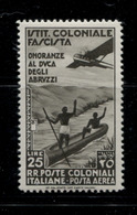 EMISSIONI GENERALI 1934 DUCA D'ABRUZZI  POSTA AEREA L.25 ** MNH CENTRATO - Emissioni Generali