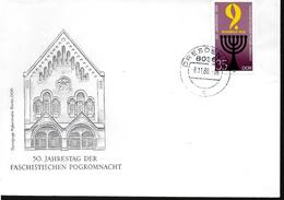 DDR  Lettre 1988 Nuit De Cristal Guerre Chandelier - Jewish