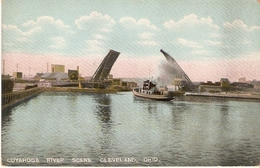 Cleveland : Cuyahoga River Scene ( Bateau -- Ship ) - Cleveland