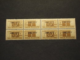 TRIESTE ZONA A - P.P.1949/53 CIFRA L. 1, In Quartina(gomma Scura/ossidata?) - NUOVI(++) - Paquetes Postales