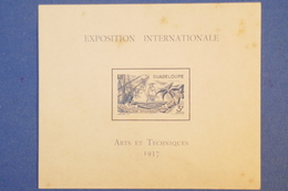 B50 GUADELOUPE FEUILLET LUXE 1937 EXPOSITION INTERNATIONALE ARTS ET TECHNIQUES - Storia Postale