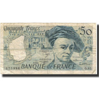 France, 50 Francs, Quentin De La Tour, 1991, B+, Fayette:67.17, KM:152e - 50 F 1976-1992 ''Quentin De La Tour''