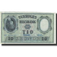 Billet, Suède, 10 Kronor, 1957, 1957, KM:43e, TTB - Sweden