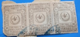 CILICIE(1919-1921)TURQUIE Constantinople France(ex-protectorat Français)Fiscal Fiscaux Timbre Turc Fragment Annulé Plume - Usati