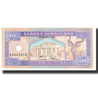 Billet, Somaliland, 10 Shillings = 10 Shilin, KM:15, NEUF - Somalië