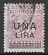 REGNO D'ITALIA 1925  SERVIZIO COMMISSIONI V.EMANUELEIII CIFRA IN UN CERCHIO SOPRASTAMPATI  SASS.4 USATO  VF - Altri & Non Classificati