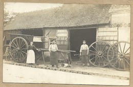 72 LA SUZE CARTE  PHOTO LE  27  07  1912  ATELIER  DE  CHARRONNAGE    "  GAUHIC " - La Suze Sur Sarthe