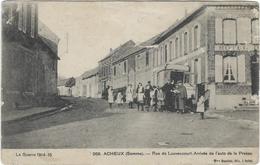 80 Acheux En Amienois  Rue De Louvencourt Arrivee De L'auto De La Presse - Acheux En Amienois