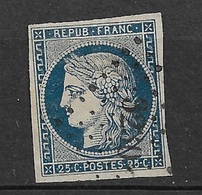 France    N° *  4  Oblitéré  Petits Chiffres 3230 Saint Paul De Fenouillet Rare  B/ TB     - 1849-1850 Cérès