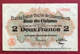 Luxembourg 2 Francs 1914-1918 - Luxemburgo