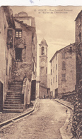 HAUTE CORSE,CORSICA,CORTI,CORTE,VIEILLE RUE,EGLISE,ESCALIER,HABITANT DE L 'EPOQUE - Corte