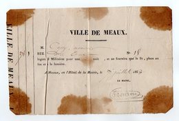 VP16.951 - MILITARIA - VILLE DE MEAUX 1868 - Document Concernant Mr CAPY - Documents