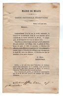 VP16.954 - MILITARIA - Guerre 1870 / 71 - Mairie De MEAUX 1870 - Lettre De Mr Le Maire Relative à La Garde Nationale - Documenti