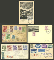 TOPIC AVIATION: GLIDER FLIGHTS: 5 Covers Or Cards Flown In 1940s/50s, Very Fine Quality! - Otros & Sin Clasificación