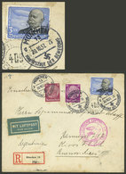 GERMANY: Michel 539y, 1934 3Mk. HORIZONTAL Lines + Other Values Franking A Registered Airmail Cover Sent From München To - Otros & Sin Clasificación